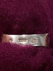 VintageRussia Severnaya Chern Gilded Sterling Silver 925 Niello Ring USSR SZ 9