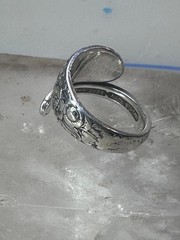Floral Spoon ring flowers band size 5.50 sterling silver women girls 