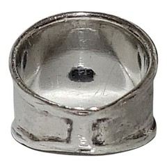 Sz 5.5 Sterling Silver Cast Rustic Panther Prowling Graduated Wide Band Ring