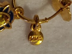 Signed MMA & CN – Single earring – goldtone – Enamel & Faux Stone