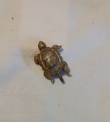 Vtg. Gold Tone Turtle Brooch Pin With Moving Head See Description