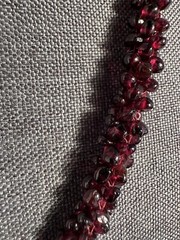 Vintage Almandine Garnet Gemstone Beads Natural Rope Necklace 24″