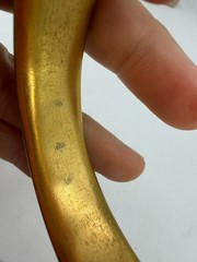 Vintage Bracelet Champleve Blue Floral 8.5 Inches Hollow Metal Bangle Asian