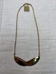 VTG NAPIER NWT 2 PC Modernist Wave Necklace Set 14” 14.5” Two Tone