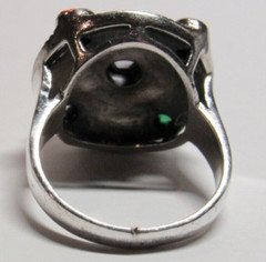 Sterling 925 Silver Ladies Ring Orange Yellow Green Blue Black Stone Size 7.75