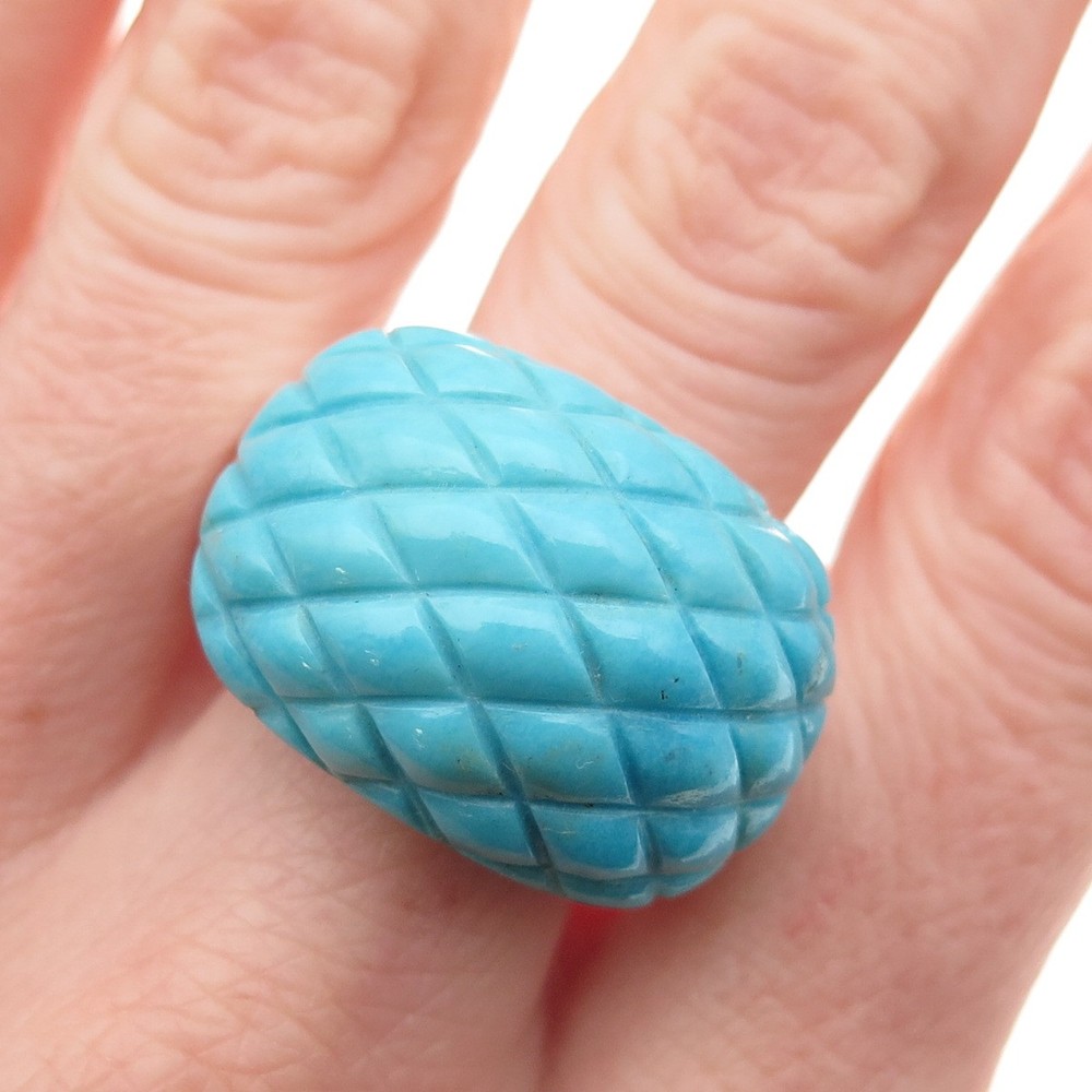 Jay King Desert Rose Sterling Vintage Sleeping Beauty Turquoise Ring Size 11.75