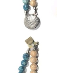 VTG 30″ Bohemian Artisan NECKLACE Stone & Glass Beaded Double-Strand 1980s