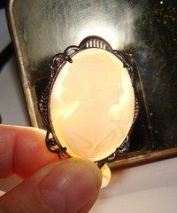 Vintage Harwood 6.1g Sterling Silver Carved Shell Cameo Brooch Pin 37mm x 30mm