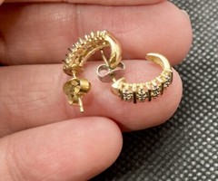 Vintage Gold Plated Sterling Silver Earrings For Pierced Ears