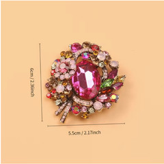BROOCH- Flower Brooch – Sparkling Multicolor Synthetic Gemstones and Zinc Alloy