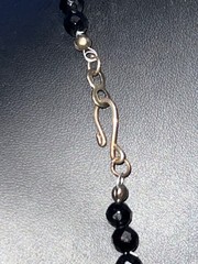 Vintage Striped Agate and Faceted Smoky Quartz Bead Necklace