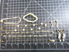 Simulated Pearls Jewelry Lot Mix Match W/ Seed 1 Signed Monet Vintage D1809
