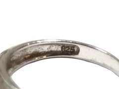 Vintage Sterling Silver Tension Set CZ Sz 7.25 Ring Wedding Band Signed