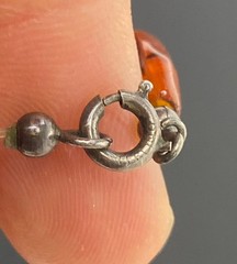 Vintage Natural Amber Pendant Sterling silver Clasp 52cm Length 23.5 Grams
