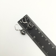 Vintage Sterling Silver Filigree Sphere Ball Leverback Dangle Earrings 3.6g #08