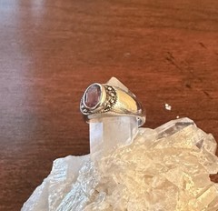Vintage Sterling Silver Marcasite And Amethyst Ring Size 4.75-5 Hallmark 925