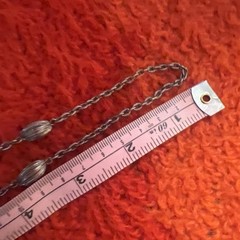 Vintage Monet Chain Textured Station Bead Necklace Silver Tone 53”