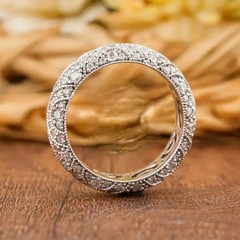 3.85Ct Vintage Art Deco Lab Created Diamond Engagement 14K White Gold FN Ring