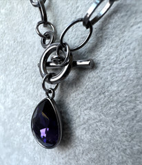 y2k Purple Gunmetal Modernist Necklace Jewelry VTG Goth Silver boho career witch