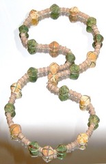 Antique Glass Bead Necklace Bicone King Glass Beads – 32in