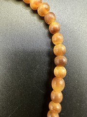 Vintage Crackled Bovine Horn Dyed Bone Wood Bead Necklace 19” Hook Clasp