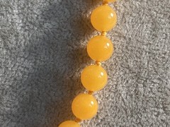 VINTAGE INCREDABLE HAND KNOTTED AMBER GLASS BEAD NECKLACE MUST SEE NO RESERVE