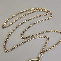 Vintage Celebrity Necklace Zodiac Round Pendant Antiqued Gold Tone Astrology 30″