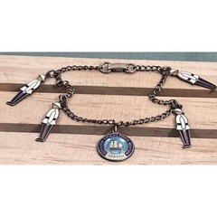 BMC Sterling Charm Bracelet Souvenir Nassau Bahamas Enamel Soldiers Vintage Nice
