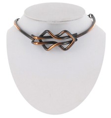 Abstract Modernist Copper Adjustable Choker Necklace For Women 12-18″ Vintage