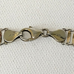 vintage JCM ITALY sterling silver ladder link 18″ collar necklace 9mm 7.63grams