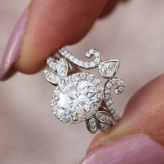 3CT Oval Cut Lab-Created Diamond Women Bridal Wedding 14k White Gold Finish Ring