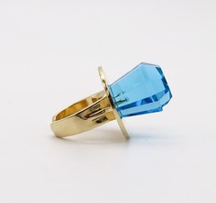 GEM RING POP Anthony Kantor Cocktail Ring In 14Kt Yellow Gold & 28 Ctw Blue