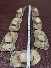 Vintage Mid-Century Modernist Sterling Silver & Pink Quartz Statement…