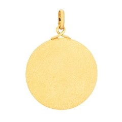 Antique Portuguese Medallion 19k Yellow Gold 1st Communion Religious Charm
