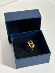Vintage Pink Cubic Zirconia Ring Gold Plated Womens Size 6.5