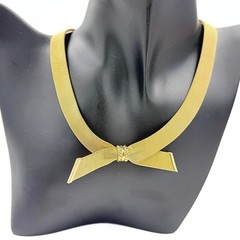 Grosse for Christian Dior Marked Bow Mesh Gold Tone Rare Necklace