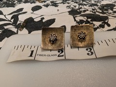 Vintage MCM Sterling Silver Heavy Men’s Cufflinks Textured Curved Sunburst 22.3g