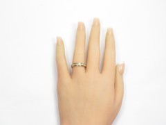 Antique 1920’s Eternity Wedding Band 14K Two Tone Gold Ring Sz 7.25 UK-O EGL USA