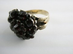 Antique Unmarked 14k Gold Rose Cut Garnet Ring Size 6.25 Weighs 4g 1 MISSING GEM