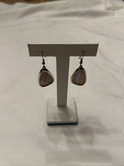 Blue Morpho Butterfly Wing And Silver Earrings