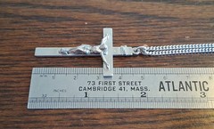 Vintage Sterling DiROMA Cross Crucifix On 24″ Chain 13.8g See Pics/Description