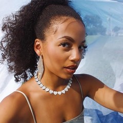 Diamond Tennis Heart Chain & Necklace & Bracelet Cuban Link Jewelry Set f/Women