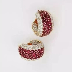 2Ct Art Deco Style Lab Created Ruby & Diamond Anniversary 14K Gold FN Earrings