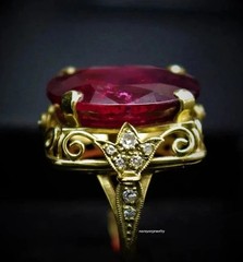 4.28CT Art Deco Genuine Garnet Vintage Art Deco Wedding 14K Yellow Gold FN Ring