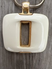 Vintage LANVIN IVORY KEYHOLE PENDANT NECKLACE