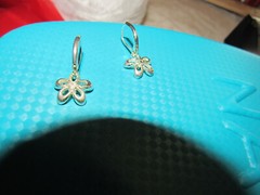 1980’S Leverback Earrings Star N R Signed Sterling Silver 1.25″ x .5″ Rhinestone
