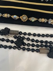 VTG NECKLACE LOT Rhinestones AB Pink Clear Red Black Gold Tone VOGUE NAPIER