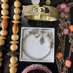 Vintage Jewelry Lot Mixed Necklaces Bracelets Rings Jade Amethyst Statement