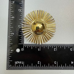 Vintage Sunburst Starburst Mixed Metal Brooch 2″ Atomic Space Age Statement