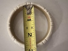 Vintage Style Resin Bangle Elegant Cream/Beige Carved Bracelet Jewelry